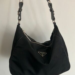 Authentic Prada Black nylon Bag inside tear